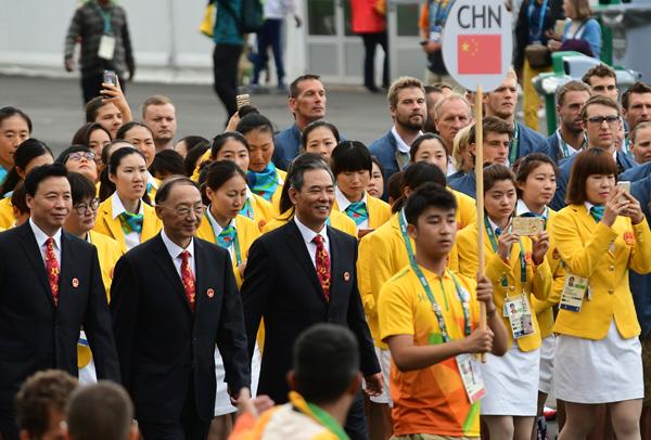 Chinese national flag raised at Rio Olympics Athletes Village(1/10)