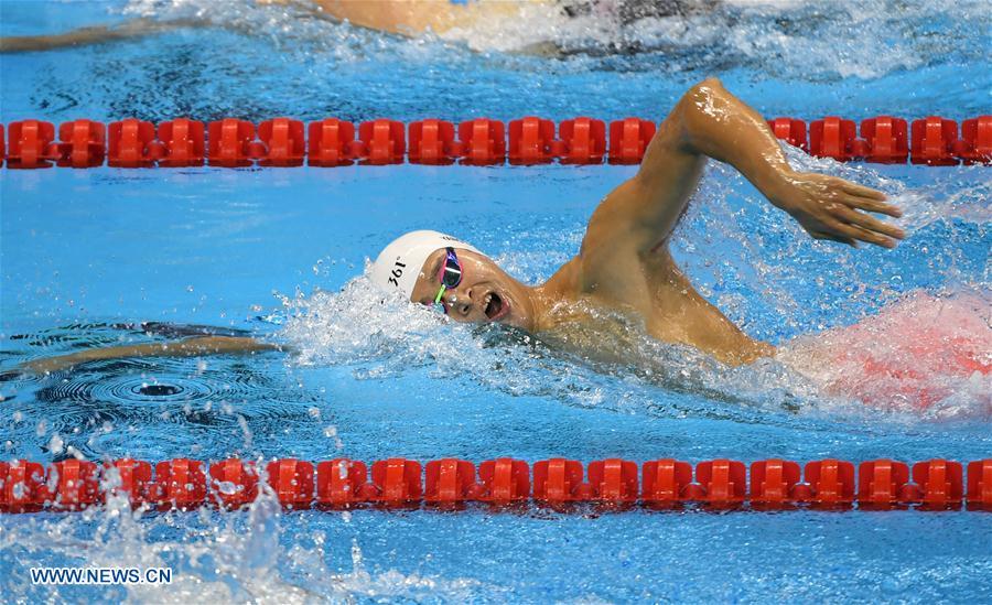 Sun Yang wins silver medal in men's 400m freestyle(1/9)