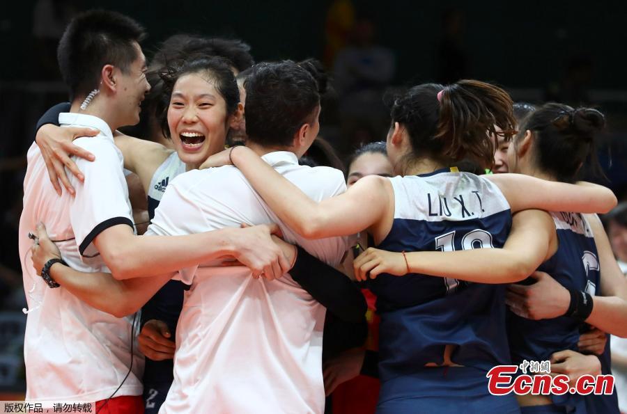 China beats Brazil to Olympic volleyball women's semifinal(2/10)