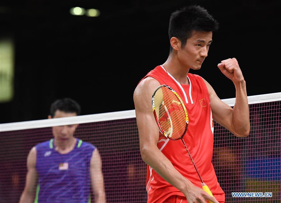 Chen Long claims title in men's singles final of badminton(1/7)