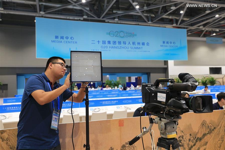 Media center of G20 summit in Hangzhou(1/11)