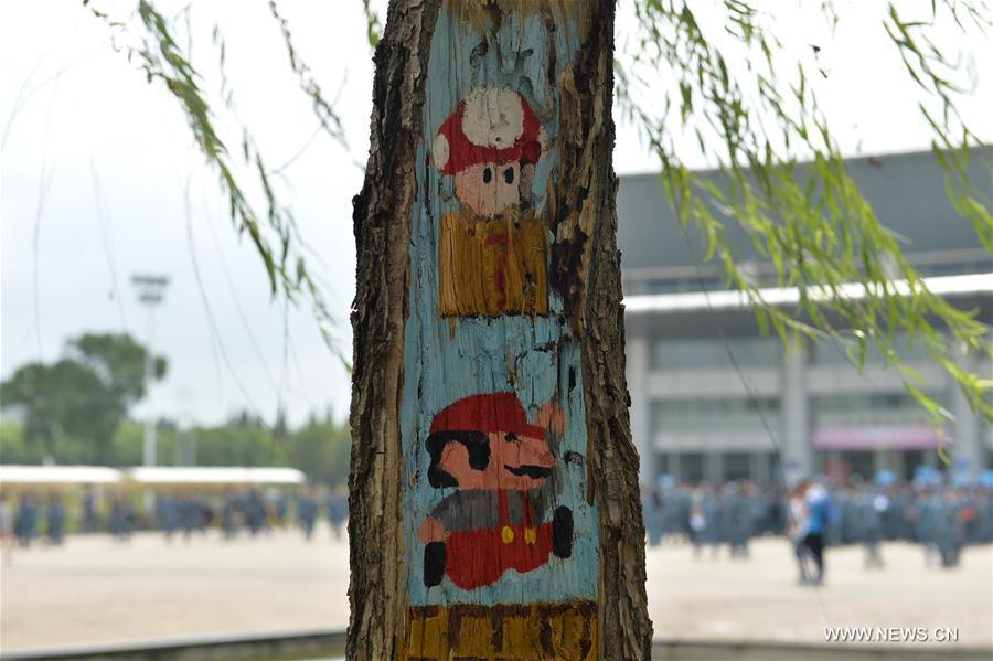 Tree hollow paintings created to greet freshmen(1/7)