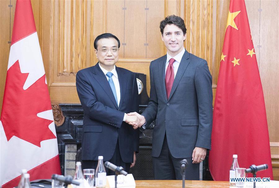 Chinese premier holds talks with Canadian counterpart in Ottawa(1/5)