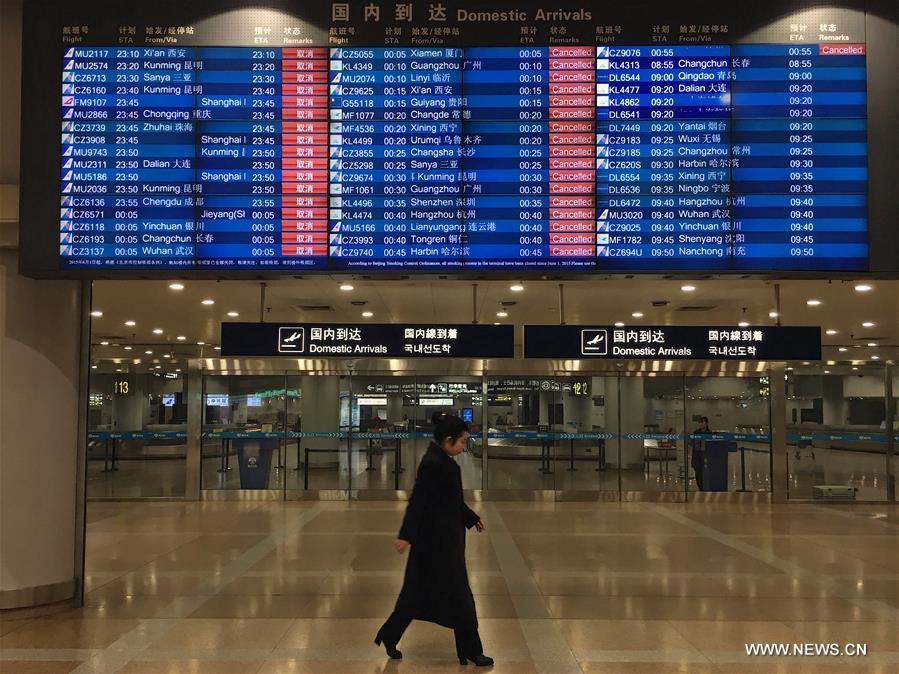 Heavy smog disrupts air traffic in North China(1/7)