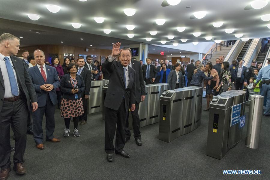 Outgoing UN Secretary-General Ban Ki-moon bids farewell to UN(1/4)