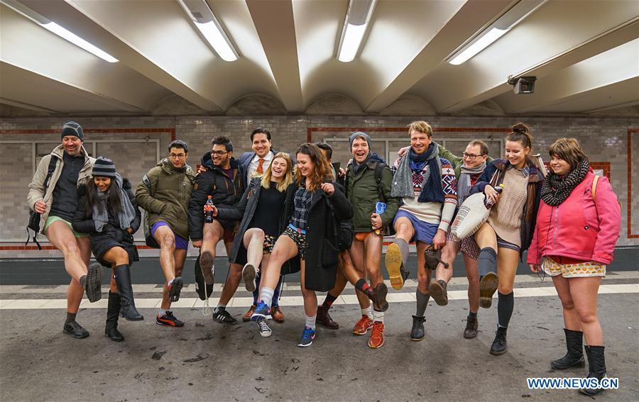 People participate in No Pants Subway Ride Berlin 2017 (1/14)