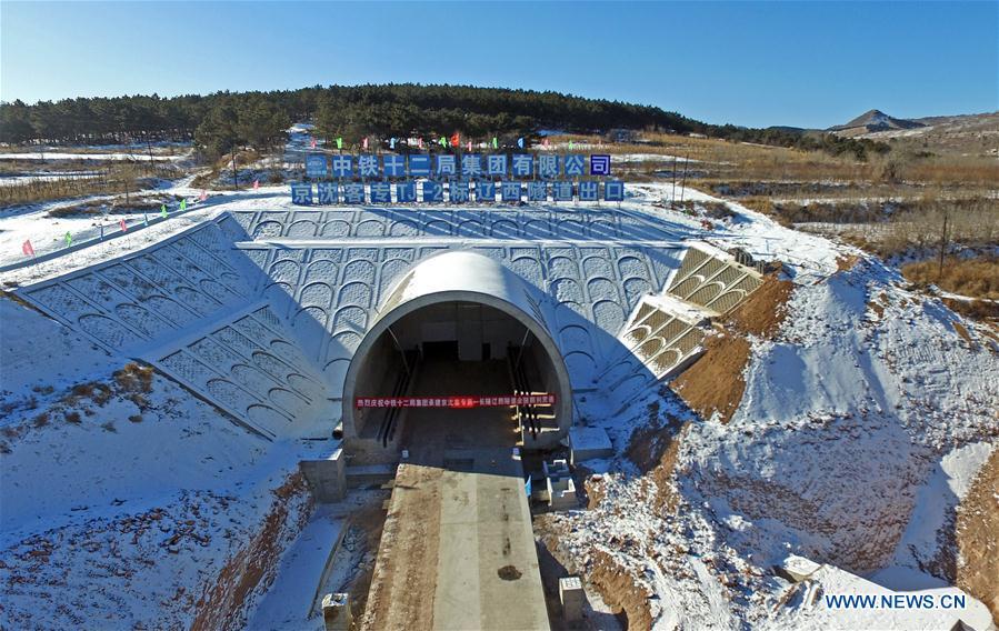 Tunnel breakthrough made along Beijing-Shenyang high-speed railway (1/4)