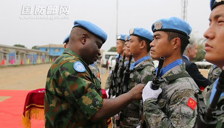 Chinese peacekeepers to Liberia win UN peace medals (1/3)