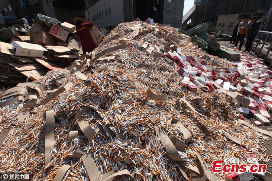 Counterfeit cigarettes burned to generate 30,000 kwh(1/4)