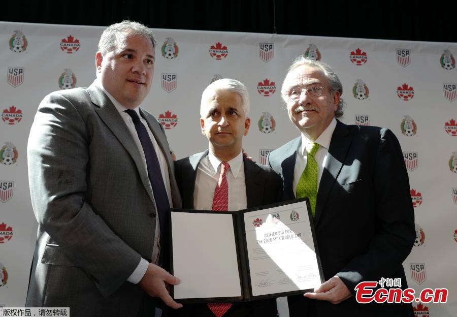 United States, Mexico, Canada announce joint bid for 2026 World Cup(1/3)