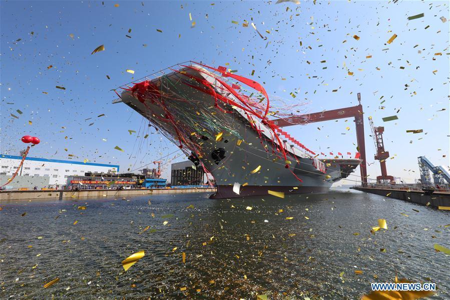China launches first domestically-built aircraft carrier(1/5)