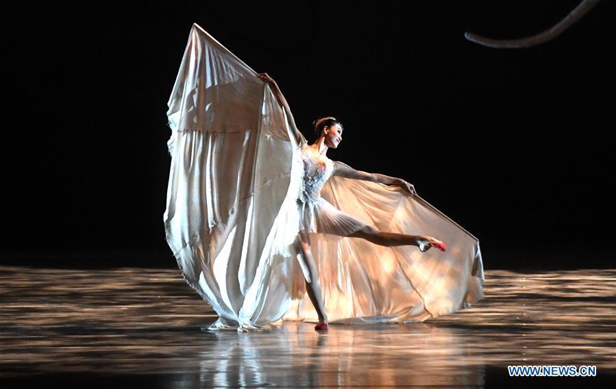 Dance drama 'Crested Ibises' staged in Nanning, south China's Guangxi (1/9)