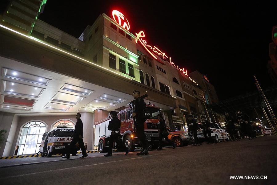 Unidentified gunmen attack Manila hotel in Philippines(1/4)