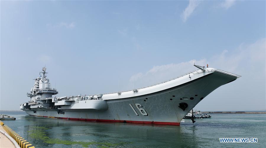 China's aircraft carrier formation sets out for training mission (1/2)