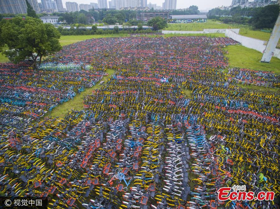 Hangzhou halts 20,000 shared bikes(1/3)