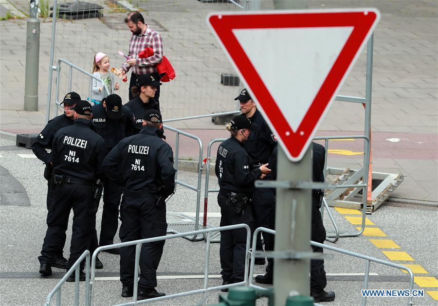 German police tighten security ahead of G20 summit(1/3)