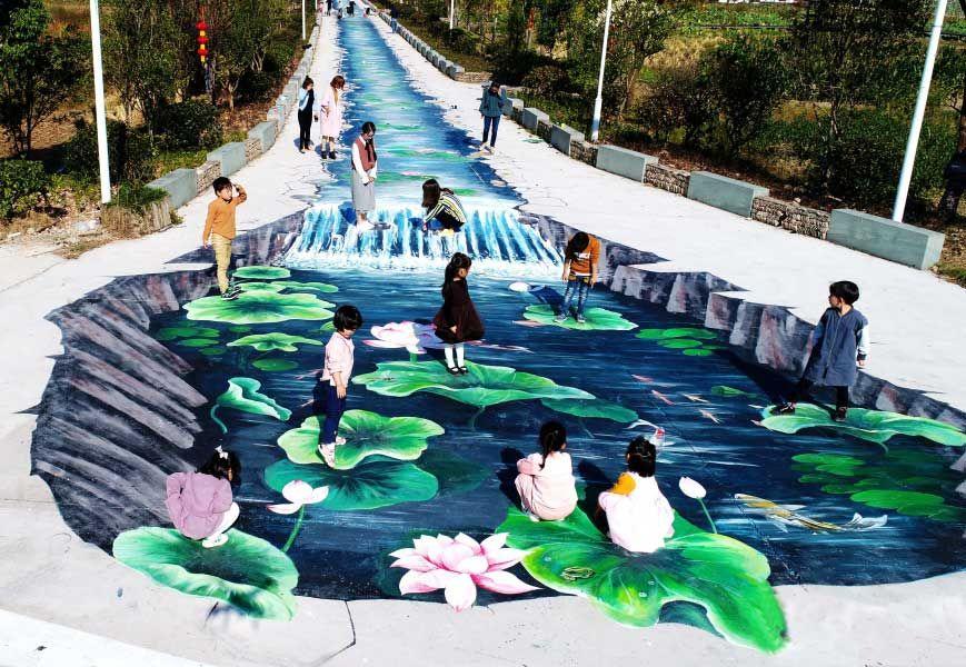3D hand-painting dresses up village farming track(1/4)