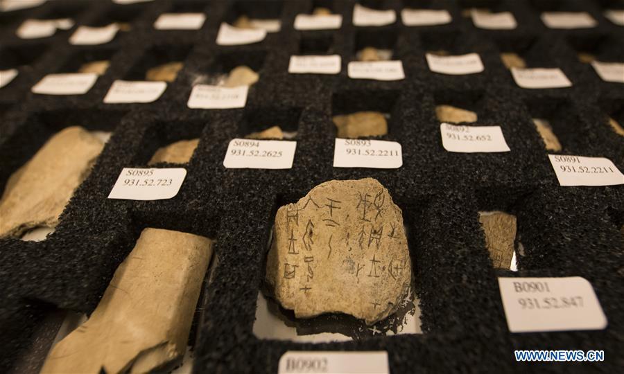 Chinese oracle bone scripts on display in Toronto museum (1/5)