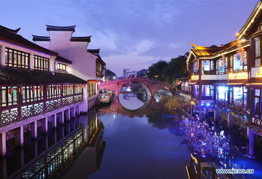Photo taken on Dec. 6, 2017 shows a river in Qibao Town of Minhang District in Shanghai, a city of Taihu Lake basin in east China. China has made strides in rolling out a \
