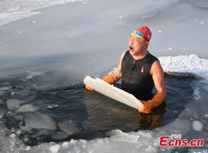 Winter swimmer, 64, a local newsmaker(1/3)