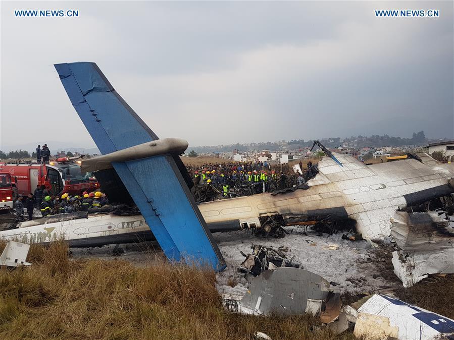 At least 49 killed in US-Bangla Airlines plane crash in Nepal, one Chinese onboard(1/9)