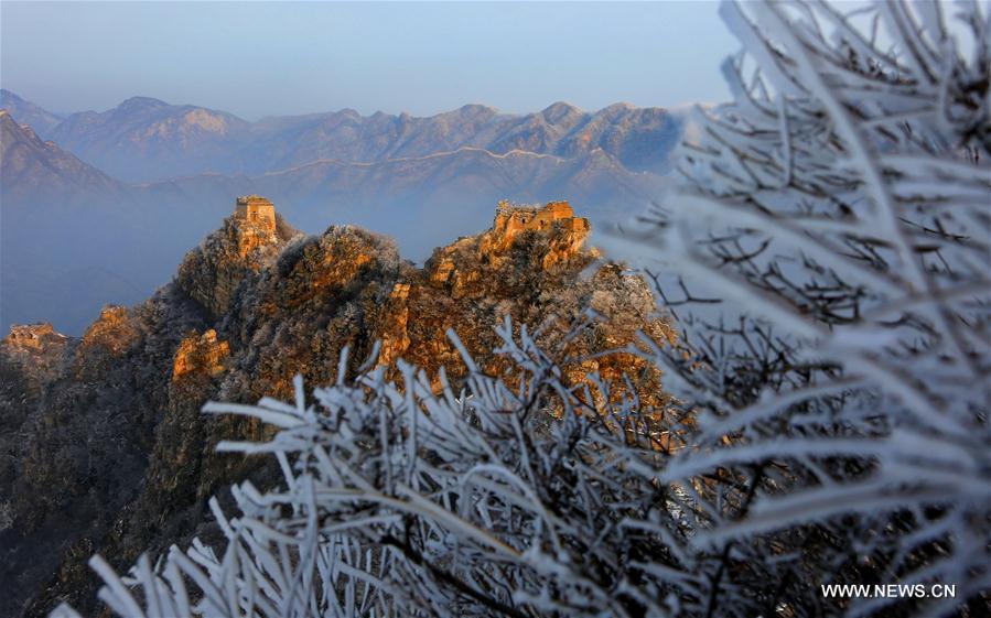 Scenery of Jiankou Great Wall after snowfall in Beijing(1/3)