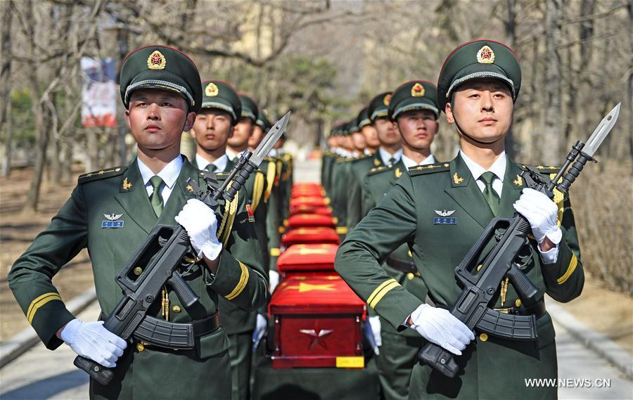 Burial ceremony held for remains of Korean War soldiers in NE China(1/8)