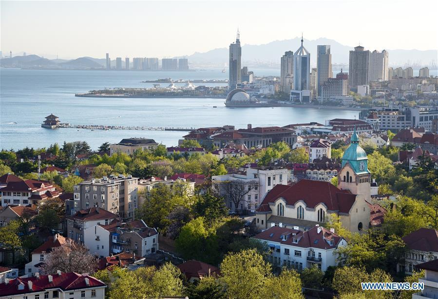 Photo taken on May 3, 2018 shows the old town in Qingdao, a coastal city in east China\'s Shandong Province. Home to Tsingtao Beer and home appliance giant Haier, Qingdao is becoming a more attractive place to run important multilateral events. In June, the coastal city will host the 18th summit of the Shanghai Cooperation Organization (SCO). (Xinhua/Li Ziheng)