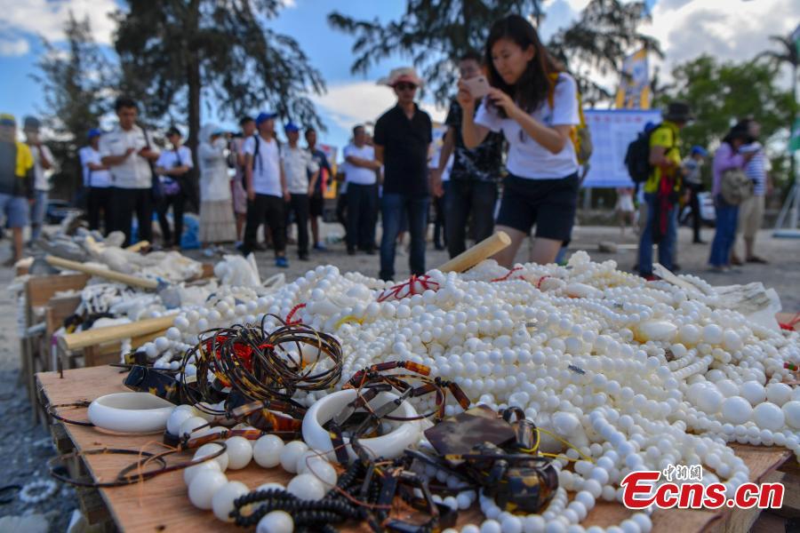 Aquatic wildlife and their products, seized in efforts to curb illegal trading in four provinces, are destroyed collectively in Sanya City, South China’s Hainan Province, May 23, 2018. Authorities destroyed more than 6,000 aquatic wildlife products that weighed about 40 tons and were valued at nearly 100 million yuan ($15 million). (Photo: China News Service/Luo Yunfei)
