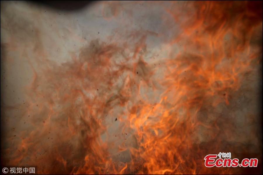 The camera was destroyed as a result of a bush fire near the perimeter of the launch pad in California. (Photo/VCG)