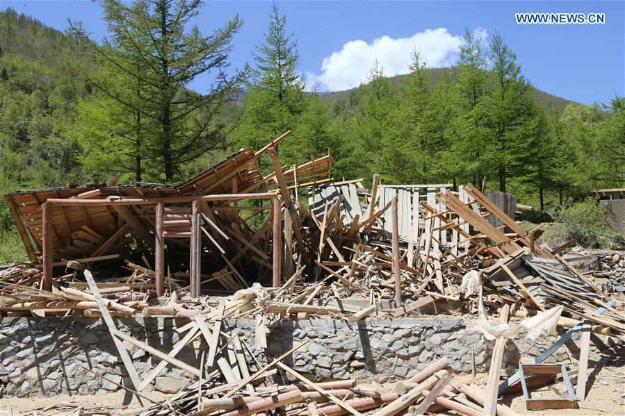Photo taken on May 24, 2018 shows an observation post after explosions near the No. 2 tunnel at the nuclear test site of Punggye-ri, the Democratic People\'s Republic of Korea. The Democratic People\'s Republic of Korea has confirmed the demolition of its nuclear test site at Punggye-ri on Thursday, saying that all the tunnels have been collapsed by explosions and their entrances completely closed, according to the Korean Central News Agency (KCNA). (Xinhua/Cheng Dayu)