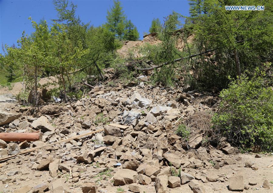 The No. 2 tunnel is seen after explosions at the nuclear test site of Punggye-ri, the Democratic People\'s Republic of Korea, on May 24, 2018. The Democratic People\'s Republic of Korea has confirmed the demolition of its nuclear test site at Punggye-ri on Thursday, saying that all the tunnels have been collapsed by explosions and their entrances completely closed, according to the Korean Central News Agency (KCNA). (Xinhua/Cheng Dayu)