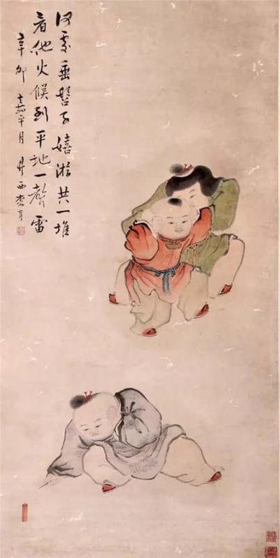 The painting from Qing Dynasty depicts children playing with firecrackers. (Photo/Collected by the Capital Museum)
Firecrackers
Firecrackers have a history of more than 2,000 years. It is said that there was a beast named Nian in ancient China, and to scare off the beast, people burnt bamboo joints to make it blast. After gunpowder was invented, it gradually replaced the bamboo joint cracker. Crackers are still set off during Spring Festival to symbolize auspiciousness.