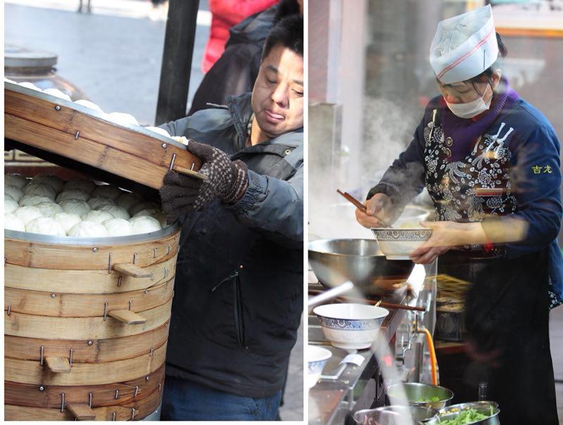 Food is a popular attraction around Dashilar 2015. (Photo by Bruce Connolly/chinadaily.com.cn)

Simply leaving the main byway can lead into alleys lined with two-floor brick buildings or small factories from the mid-20th century. If only buildings could talk — there would be many colourful legends and stories going back to the latter days of the Qing Dynasty. Its uniqueness has seen its increased use as a location during the annual Beijing Design Week. Indeed, Dashilar is being seen by travel guides like Lonely Planet as becoming a ”hip” neighborhood. This is due to some of the area’s local-style Art Deco buildings becoming centers for contemporary art, fashion and design. Galleries and smart cafes are appearing alongside hostels popular with overseas backpackers and travelers, people who prefer to spend time in local areas filled with reminders of past eras rather than more suburban fashionable hotels.

Considerable work has gone into improving the appearance of Yangmeizhu Byway. One cafe boasts an upstairs terrace offering excellent views over the surrounding rooftops, while looking down on the variety of domestic and Western architectural styles standing side-by-side through this neighborhood. One delight has been to be present when the local Tan’er Hutong Elementary School finishes for the day. With alleys too narrow for cars, students often go home by bicycle carts, while others crowd into local shops for snacks. Indeed, Tan’er leads to north-running Yanshou Street, which is lined with many neighborhood food and household goods stores. It is an image of life from a different era in Beijing\'s history, and for a photographer, a place to capture many precious moments in time of people going about their daily lives.