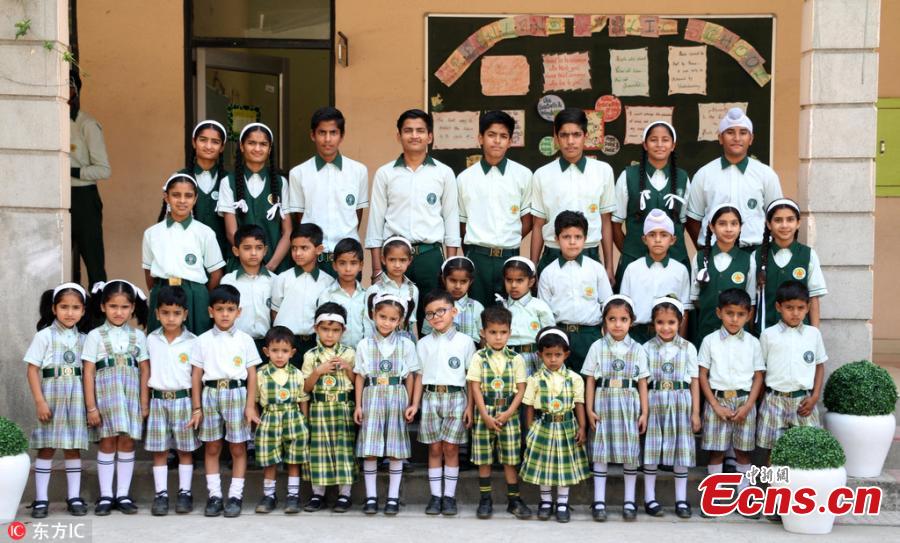 The Green Land Public School in Pathankot in Punjab, India, is unique as it has 17 pairs of twins aged between three and 15. They are nearly all identical and look so same that even teachers are confused to identify who is who,” said Dr. Jyoti Thakur, the principal of the school. (Photo/IC)