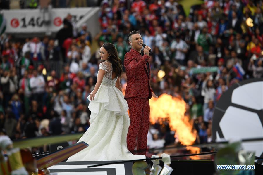 Photo taken on June 14, 2018 shows the opening ceremony of the 2018 FIFA World Cup in Moscow, Russia. (Xinhua/Chen Cheng)