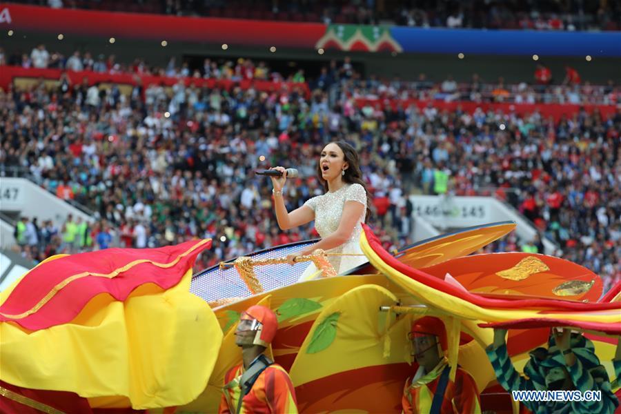 Photo taken on June 14, 2018 shows the opening ceremony of the 2018 FIFA World Cup in Moscow, Russia. (Xinhua/Yang Lei)