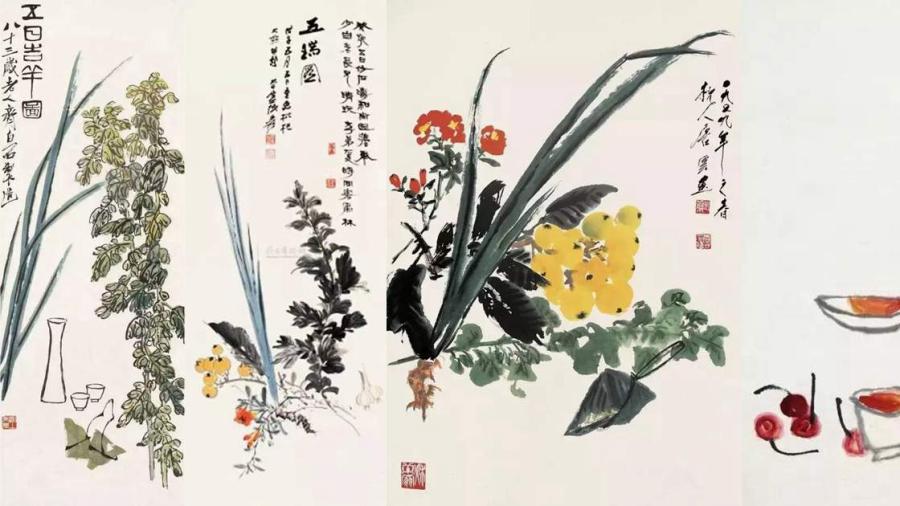 (Photo provided to CGTN)
The Dragon Boat Festival (Duanwu Festival) is a traditional holiday that commemorates the life and death of the famous Chinese scholar Qu Yuan (340-278 B.C.). The festival falls on the 5th day of the fifth month on lunar Chinese calendar.
Among the famous paintings from ancient China, there are many others themed the Dragon Boat Festival.
Since ancient times, many artists, including Zhang Daqian and Qi Baishi, have been inspired by the Festival to express their feelings.
During the Dragon Boat Festival, ancient people gathered medicinal herbs, drank wine and suspended the artemisia and acorus calamus. The following four paintings represent the festival’s folk customs and elements.