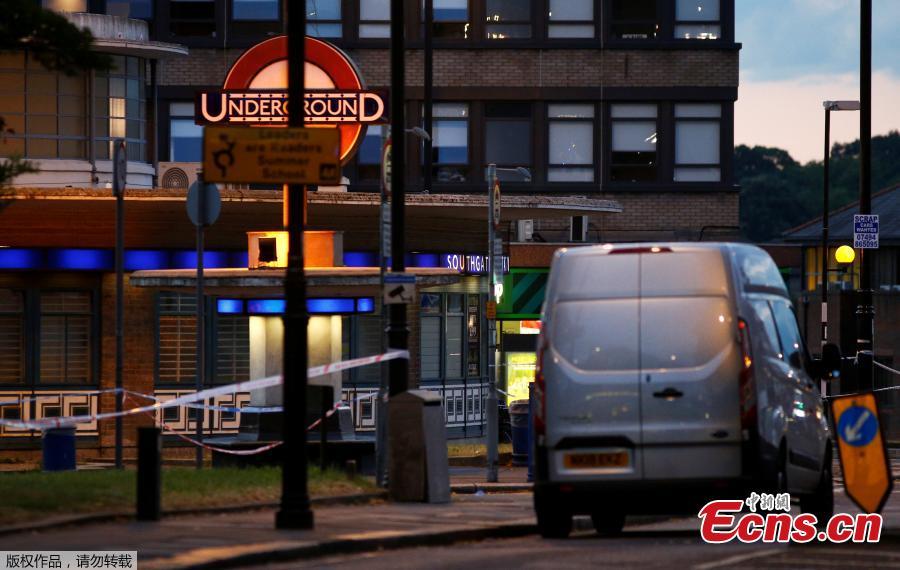 Police cordon tape is seen after several people were injured after a small explosion at Southgate Underground station in north London, Britain June 19, 2018. Five people have been injured after an explosion at a London underground station, which officials said they believed was caused by a battery short circuit. (Photo/Agencies)