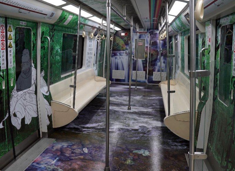A subway train themed on Tang Dynasty (618-907) was launched in Xi\'an, Shaanxi Province, on June 18, 2018. (Photo/China Daily)