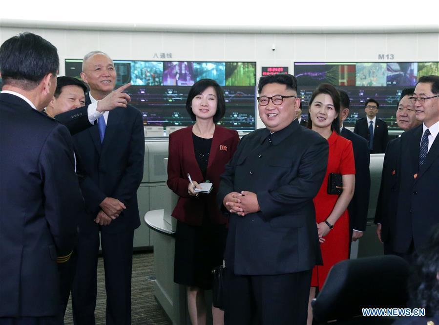 Kim Jong Un, chairman of the Workers\' Party of Korea (WPK) and chairman of the State Affairs Commission of the Democratic People\'s Republic of Korea (DPRK), visits the Beijing rail traffic control center in Beijing, capital of China, June 20, 2018. Xi Jinping, general secretary of the Central Committee of the Communist Party of China (CPC) and Chinese president, met with Kim Jong Un at the Diaoyutai State Guesthouse in Beijing on Wednesday. (Xinhua/Yao Dawei)