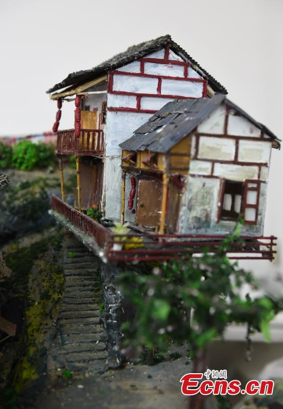 With the help of her classmates, Chinese university student Wu Yuying has finished a model of \