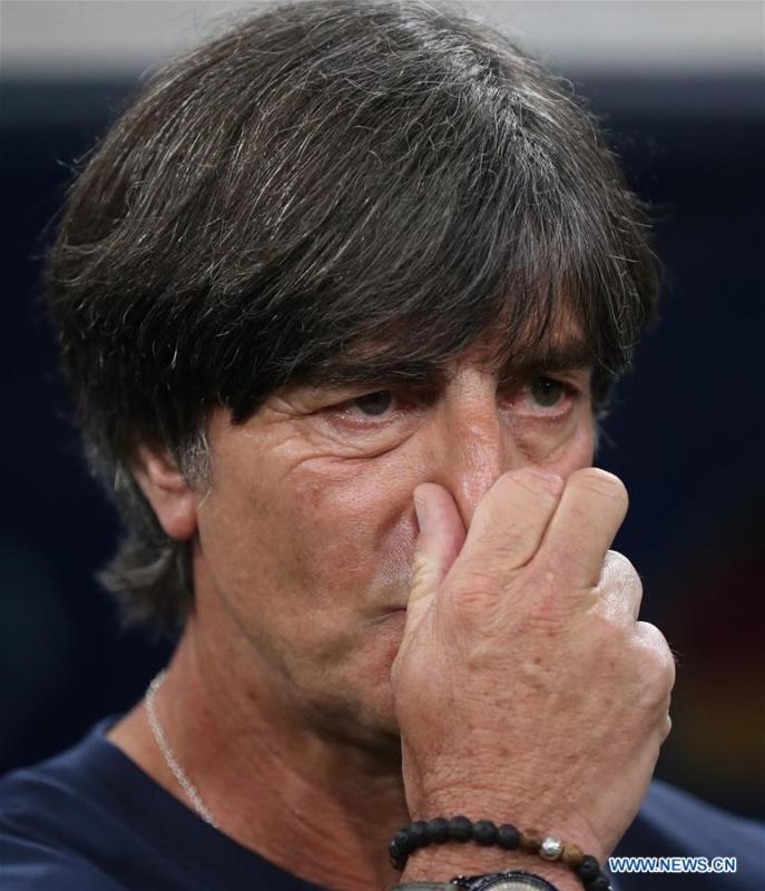 Germany\'s head coach Joachim Loew is seen prior to the 2018 FIFA World Cup Group F match between Germany and Sweden in Sochi, Russia, June 23, 2018. (Xinhua/Li Ming)