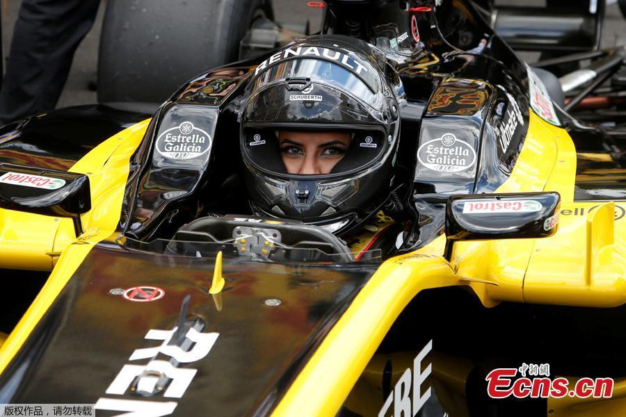 Aseel Al-Hamad of Saudi Arabia drives a Lotus Renault E20 Formula One car during a parade before the French Grand Prix in Circuit Paul Ricard, Le Castellet, France, June 24, 2018. Aseel Al-Hamad drove in front of thousands of fans on Sunday and declared the start of a new era for Saudi women in motorsport. “I believe today is not just celebrating the new era of women starting to drive, it’s also the birth of women in motorsport in Saudi Arabia,” she said. (Photo/Agencies)
