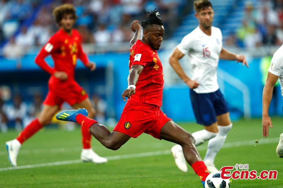 The World Cup match between England and Belgium is held in Kaliningrad Stadium, Kaliningrad, Russia, June 28, 2018. Belgium remained unbeaten in Russia World Cup as they defeated England and will face Japan in the knockout stage. Belgium\'s Adnan Januzaj scored the only goal. (Photo: China News Service/Fu Tian)