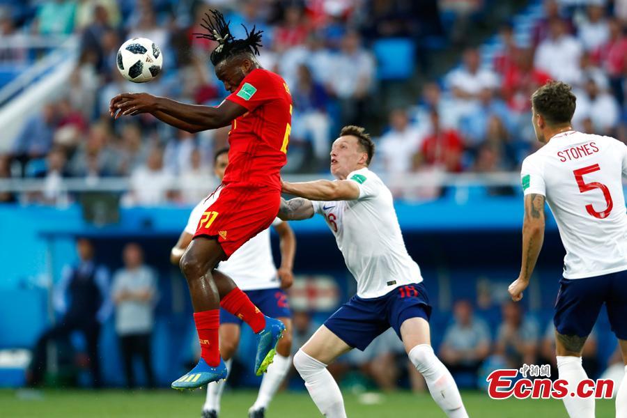 The World Cup match between England and Belgium in Kaliningrad Stadium, Kaliningrad, Russia, June 28, 2018. Belgium remained unbeaten in Russia World Cup as they defeated England and will face Japan in the knockout stage. Belgium\'s Adnan Januzaj scored the only goal. (Photo: China News Service/Fu Tian)
