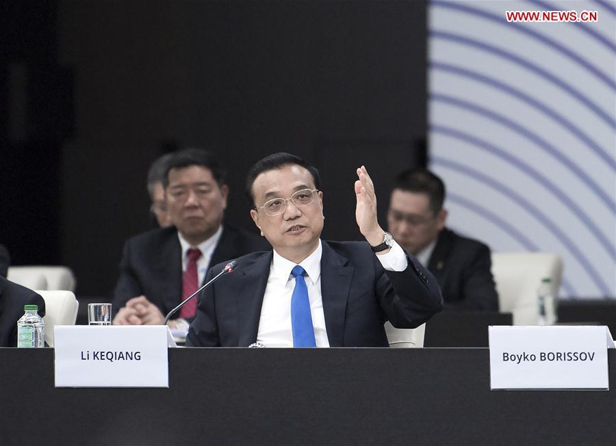 Chinese Premier Li Keqiang attends the seventh leaders\' meeting of China and the Central and Eastern European Countries (CEEC) in Sofia, Bulgaria, July 7, 2018. (Xinhua/Li Tao)