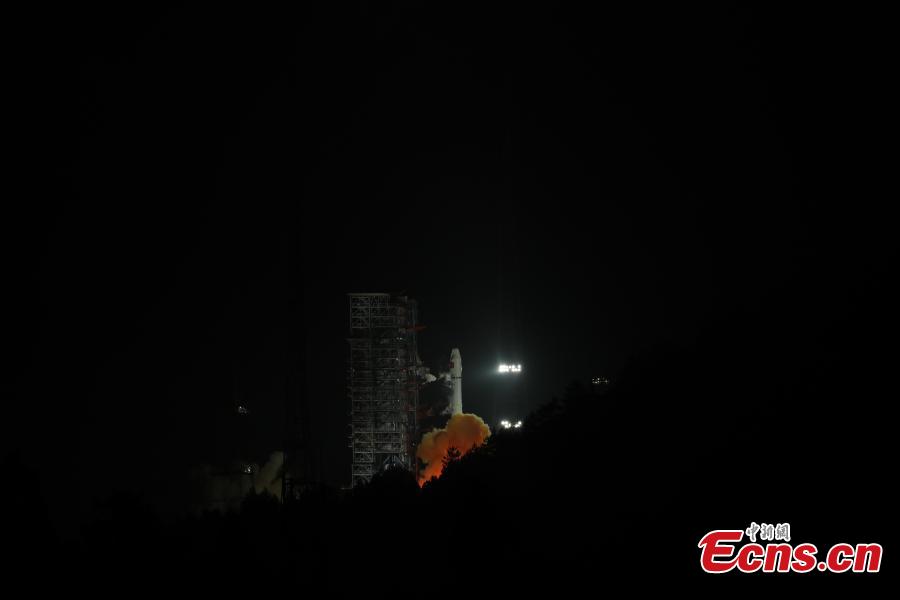 A Long March-3A rocket carrying a new Beidou navigation satellite is launched from the Xichang Satellite Launch Center, Sichuan Province, at 4:58 a.m., July 10, 2018. The satellite is the 32nd of the Beidou navigation system, and one of the Beidou-2 family. (Photo: China News Service/Liang Keyan)