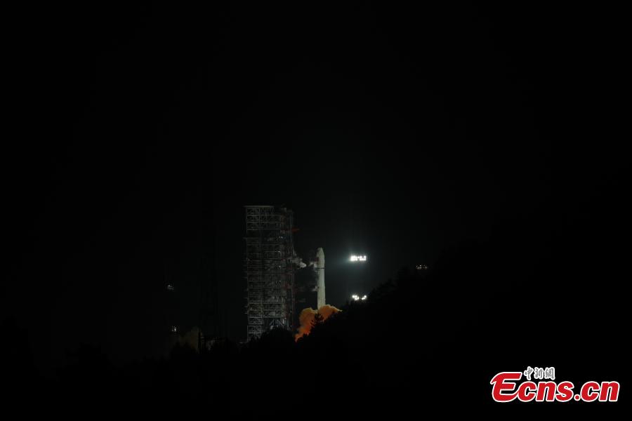 A Long March-3A rocket carrying a new Beidou navigation satellite is launched from the Xichang Satellite Launch Center, Sichuan Province, at 4:58 a.m., July 10, 2018. The satellite is the 32nd of the Beidou navigation system, and one of the Beidou-2 family. (Photo: China News Service/Liang Keyan)