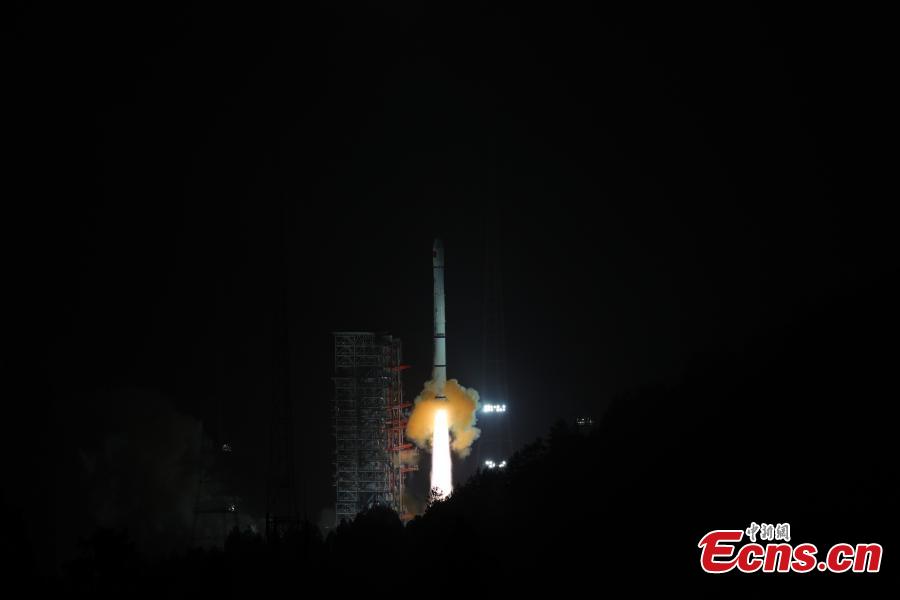 A Long March-3A rocket carrying a new Beidou navigation satellite is launched from the Xichang Satellite Launch Center, Sichuan Province, at 4:58 a.m., July 10, 2018. The satellite is the 32nd of the Beidou navigation system, and one of the Beidou-2 family. (Photo: China News Service/Liang Keyan)